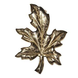 Vintage Elegant Handmade Gold Tone Leaf Brooch Barrette Hair Clip Fashion Women